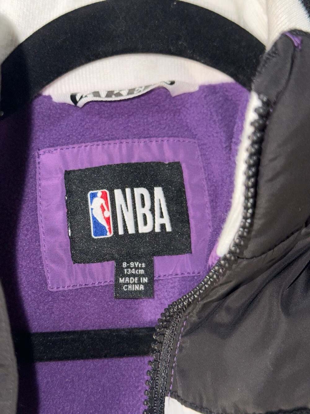 NBA Los Angeles Lakers Kids Colorblock Puffer Jacket, Size 8-9 Years - Picture 5 of 7